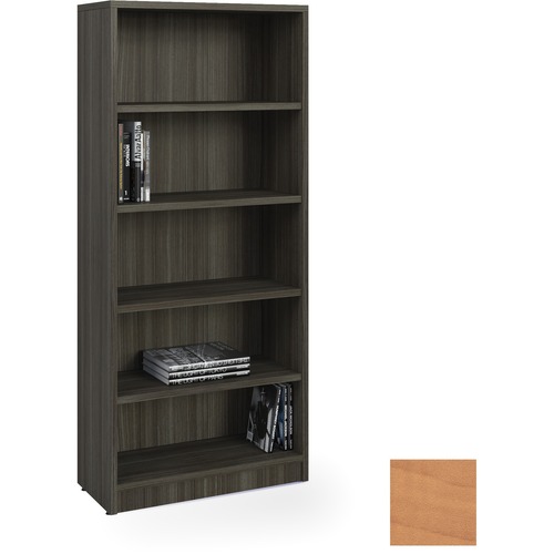 Heartwood Innovations Bookcase - 1" Shelf, 0.1" Edge - 5 Shelve(s) - Material: Particleboard, Polyvinyl Chloride (PVC), Laminate - Finish: Sugar Maple, Thermofused Laminate (TFL) Top - Laminate Bookcases - HTWINV7232BKSM