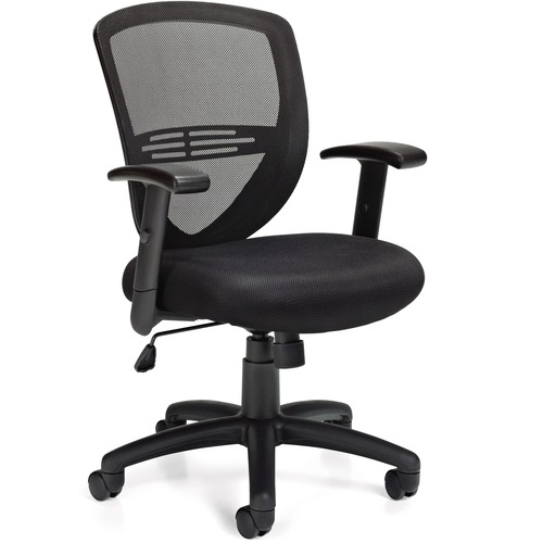 Offices To Go Mesh Back Tilter Chair - Black Fabric Seat - Black Mesh Fabric Back - 5-star Base - 1 Each
