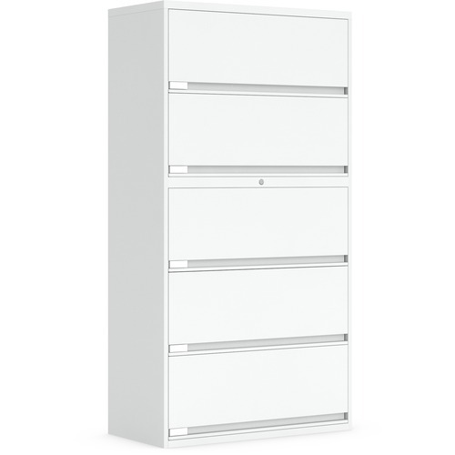 Global 9100 Plus File Cabinet - 5-Drawer - 5 x Shelf(ves) - 5 x Drawer(s) for File - Letter, Legal - Lateral - Pull Handle, Lockable