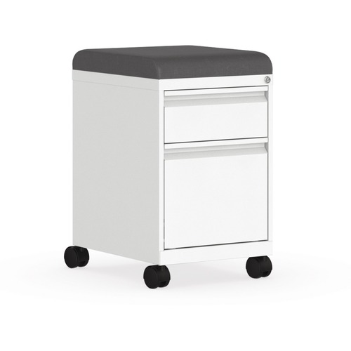 Offices To Go MVLPed - Box-File Mobile Pedestal - 2-Drawer (Cushion Sold Separately) - 15" x 19.6" x 24.1" - 2 x Drawer(s) for File, Box - Key Lock, Recessed Handle, Pull Handle, Ball-bearing Suspension, Mobility - Designer White