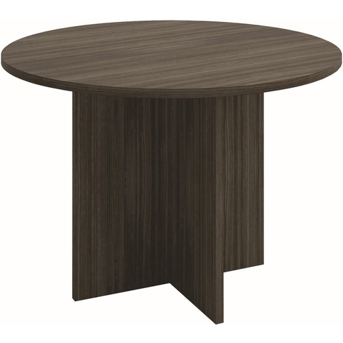 Heartwood HDL Innovations Round Meeting Tables - 30" x 42" , 1" Table Top, 0.1" Edge - Finish: Gray Dusk