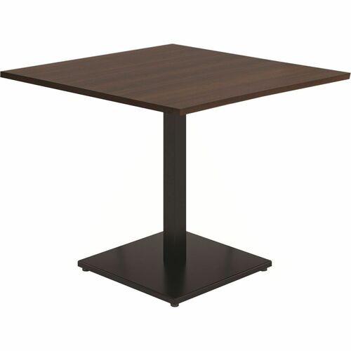 Heartwood HDL Innovations Square Cafeteria Table - 1" Table Top, 36" x 36" x 30" , 0.1" Edge - Material: Polyvinyl Chloride (PVC) Edge, Metal Base - Finish: Black Base, Evening Zen