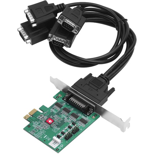 DP CYBERSERIAL 4S PCIE RS-232 FOUR SERIAL PORTS TO PCI EXPRESS - PCI Express 2.0 x1 - 4 x DB-9 RS-232 - Serial, Via Cable - Plug-in Card - TAA Compliant