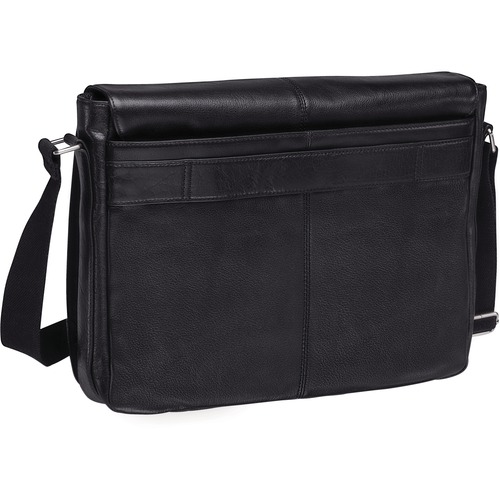 MANCINI ARIZONA Carrying Case (Messenger) for 15" Notebook - Black - Vegetable Tanned Buffalo Leather - Shoulder Strap - 13" (330.20 mm) Height x 15.50" (393.70 mm) Width x 3" (76.20 mm) Depth - Laptop Cases & Bags - MLG141001BK