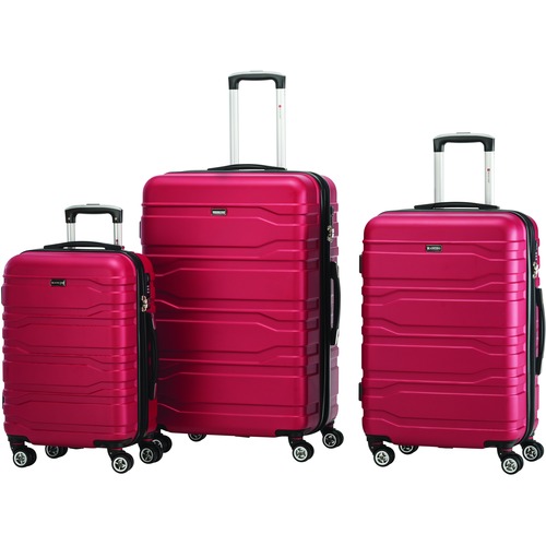 Holiday Travel/Luggage Case (Suitcase) Travel Essential, Luggage - Red - Impact Resistant - Mesh Pocket - Checkpoint Friendly - 3 x Pieces per Set