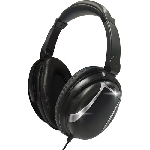 Maxell Headset - Mini-phone (3.5mm) - Wired - Over-the-head - Circumaural - Black - PC Headsets & Accessories - MAX199840