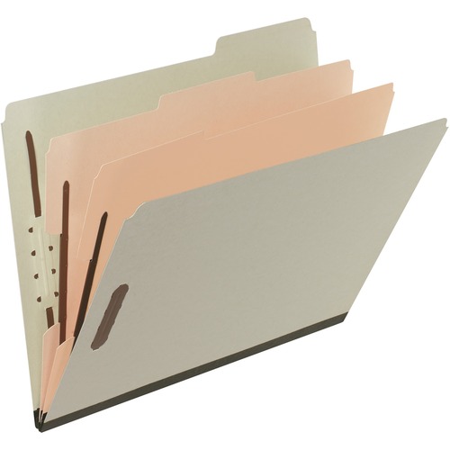 Pendaflex 1/3 Tab Cut Letter Recycled Classification Folder - 8 1/2" x 11" - 600 Sheet Capacity - 3" Expansion - 6 Fastener(s) - Right of Center Tab Position - 2 Divider(s) - Pressboard - Green - 3 / Pack