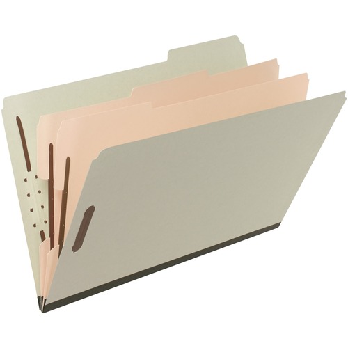 Pendaflex 1/3 Tab Cut Legal Recycled Classification Folder - 8 1/2" x 14" - 600 Sheet Capacity - 3" Expansion - 6 Fastener(s) - Right of Center Tab Position - 2 Divider(s) - Pressboard - Green - 3 / Pack