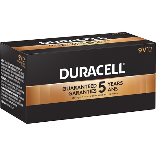 Duracell Plus CopperTop Battery - For Flashlight, Portable Electronics, Radio - 9V - 580 mAh - 9 V DC - 12 / Pack