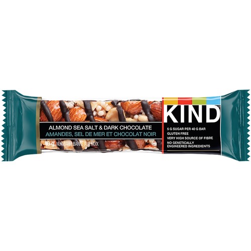 KIND Almond Sea Salt & Dark Chocolate - Gluten-free, High-fiber - Almond, Sea Salt, Dark Chocolate - 40 g - 12 / Box