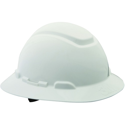3M Full-Brim Non-Vented Hard Hat, CHH-FB-R-W6-PS, Ratchet adjustment, White - Adjustable Ratchet, Non-vented, Adjustable Height, Comfortable, Low Profile, Breathable, Durable, Lightweight, Adjustable - Sun, Head, Ultraviolet, Ear, Neck, Overhead Falling O