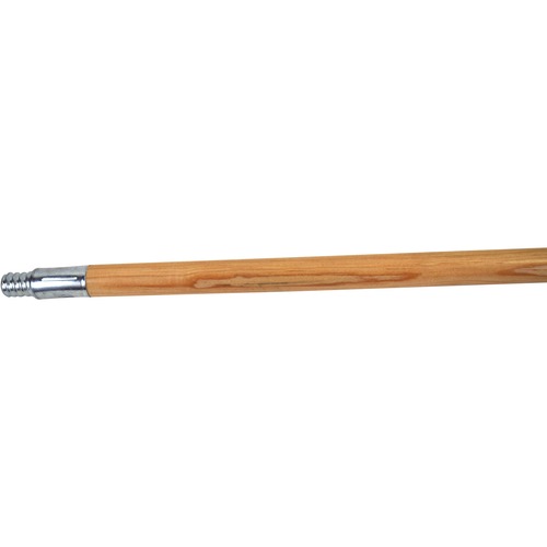 Globe 15/16" x 54" Threaded Metal-Tip Lacq Wood Handle - Metal, Lacquered Wood
