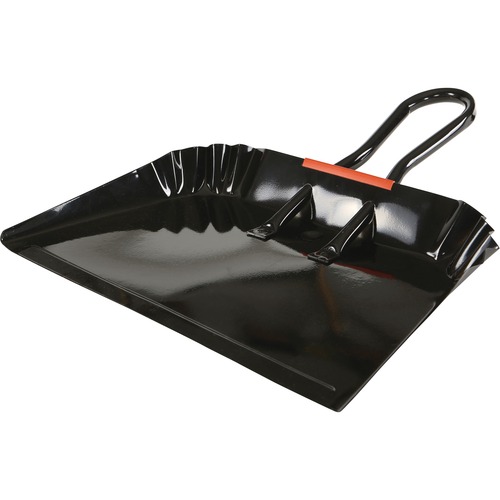 Globe 16" Metal Dustpan Black - 16" (406.40 mm) Metal Handle - Black - 12 / Pack - Dust Pans - GCP4088