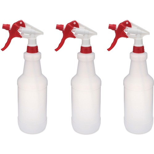 Globe Sprayer Set 3 Pack Red - 24oz Bottle with Graduations - Suitable For Residential, Office, Industrial - Leak Proof, Adjustable Nozzle - 3" (76.20 mm) Height - 10" (254 mm) Width - 3 Pack