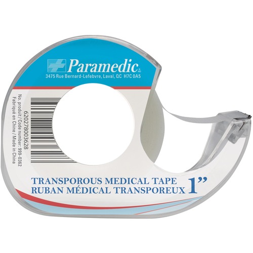 Paramedic Surgical Tape - 10 yd (9.1 m) Length x 1" (25.4 mm) Width - Dispenser Included