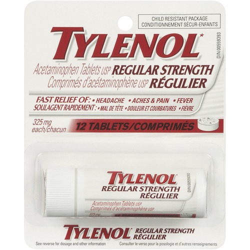 Tylenol Pain Reliever - For Headache, Fever, Pain - 12 / Pack