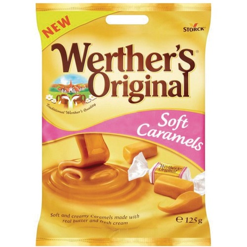 Werther's Original Soft Crème Caramels - Cream, Caramel - Individually Wrapped - 128 g - Candy & Gum - WRT07MI323