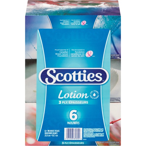 Scotties Facial Tissue with Lotion - 3 Ply - Hypoallergenic - For Face - 70 Per Box - 1 / Box