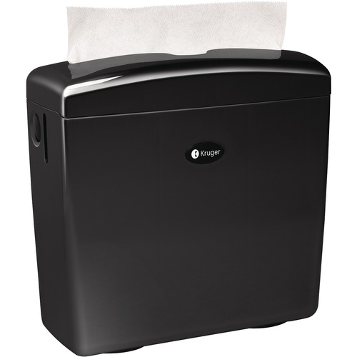 Kruger NOIR Multifold CounterTop Dispenser - Touchless, Multifold Dispenser - 10.41" (264.32 mm) Height x 10.63" (269.88 mm) Width x 4.13" (104.78 mm) Depth - Black - Refill Indicator - Paper Towel Dispensers - KRI09111