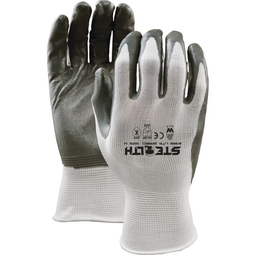 Watson Gloves 389 Stealth Lite Speed - Abrasion, Blade Cut Protection - Nitrile Coating - Medium Size - Nylon Shell - White - Seamless, Puncture Resistant, Cut Resistant, Abrasion Resistant, Textured Finish, Snug Fit, Knit Wrist, Ergonomic, Tear Resistant - Gloves - WSG389M