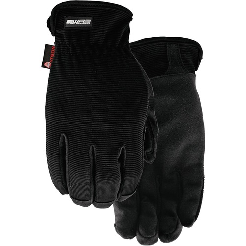 Watson Gloves 004 Wingman - Medium Size - MicroFiber Palm, Spandex Back - Black - Slip-on Cuff, Breathable, Durable, Snug Fit, Elastic Wrist, Reinforced, Flexible, Hooded Fingertip - For Multipurpose, Security, Construction, Farming, Gardening, Landscapin - Gloves - WSG004M