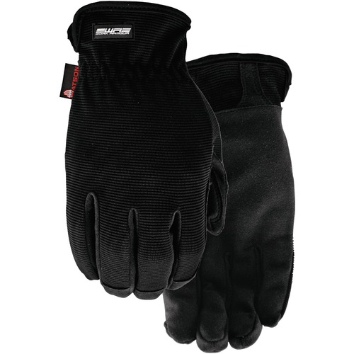 Watson Gloves 004 Wingman - X-Large Size - MicroFiber Palm, Spandex Back - Black - Elastic Wrist, Slip-on Cuff, Breathable, Durable, Reinforced, Flexible, Snug Fit, Hooded Fingertip - For Automotive, Construction, Farming, Sports, Recreation, Yardwork, Se - Gloves - WSG004XL