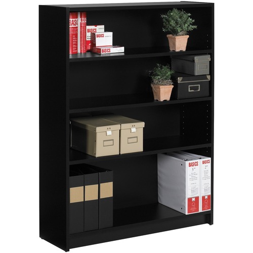 Global Genoa Bookcase 48" 4-Shelf Black - 4 x Shelf(ves) - Black