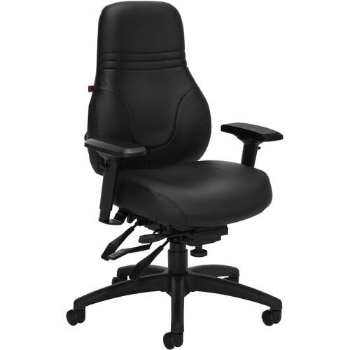 Global Ergo Boss High Back Multi-Tilter Chair Leather Black - High Back - Black