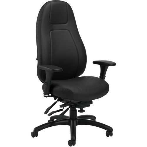 Global OBUSforme Elite Managment Chair - High Back - Black - Bonded Leather