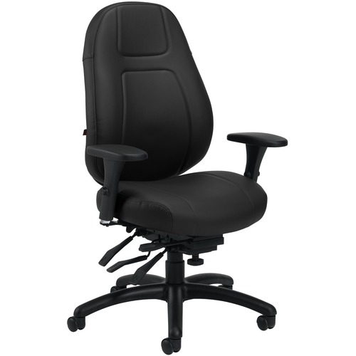 Global OBUSforme Elite Managment Chair - Mid Back - Black - Bonded Leather