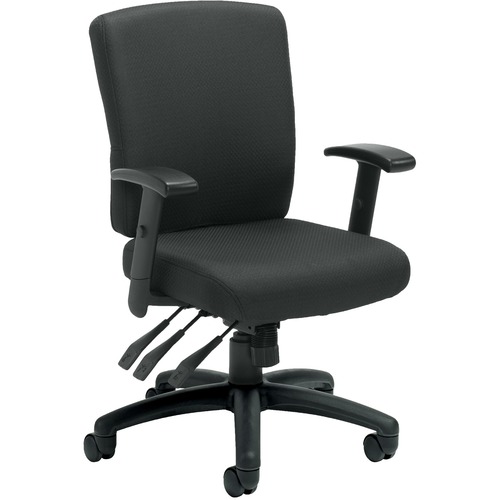 Offices To Go Actin Medium Back Multi-Tilter Chair Black - Mid Back - Black