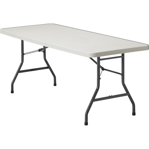 Offices To Go Lite Lift II Rectangular Folding Table 60" x 30" Plastic Oyster Top - Rectangle Top - 60" Table Top Length x 30" Table Top Width