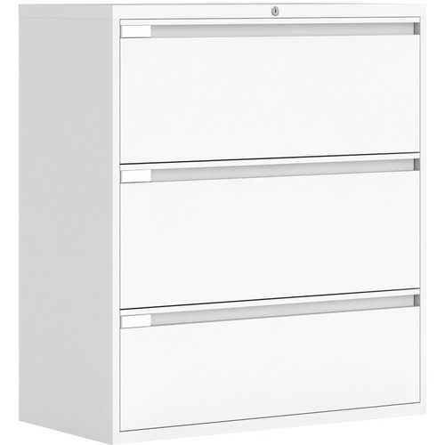 Global Fileworks 9300 Plus 3-Drawer Lateral File Cabinet Designer White - 3 x Drawer(s) for File - Lateral - Designer White