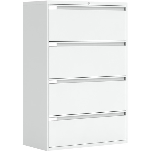 Global Fileworks 9300 Plus 4-Drawer Lateral File Cabinet Designer White - 4 x Drawer(s) for File - Lateral - Designer White