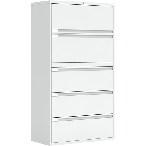 Global Fileworks 9300 Plus 5-Drawer Lateral File Cabinet Designer White - 5 x Drawer(s) for File - Lateral