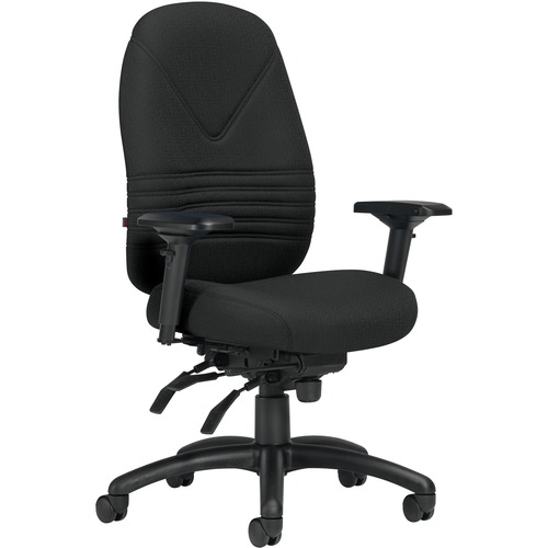 Global Chevron Ultra 24-Hour Multi-Tilter Chair High Back Fusion Fabric Carbon - High Back - Carbon