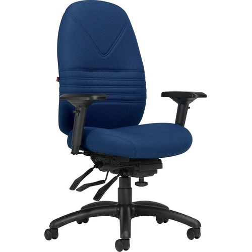 Global Chevron Ultra High Back Multi-Tilter Chairs with Schukra Cobalt Blue - High Back - Cobalt Blue