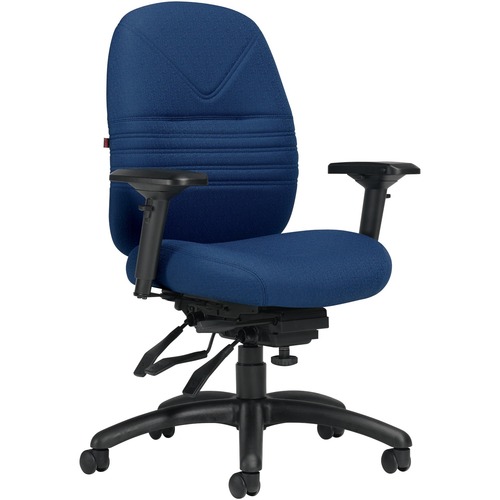 Global Chevron Ultra Medium Back Multi-Tilter Chairs with Schukra Cobalt Blue - Mid Back - Cobalt Blue