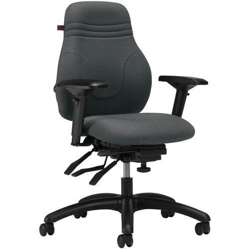 Global Ergo Boss Multi-Tilter Chair Medium Back Small Seat Fusion Fabric Graphite - Graphite