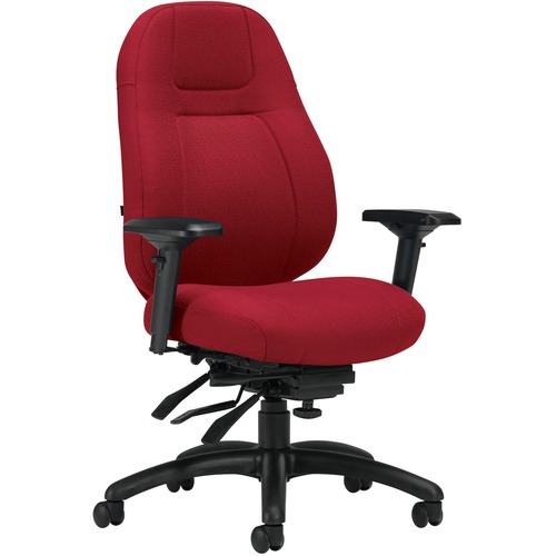 Global OBUSforme Elite Multi-Tilter Chair Medium Back Fusion Fabric Poppy - Mid Back - Poppy - Task Chairs - BAO27713FU78