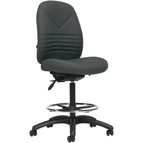 Global Chevron Ultra Drafting Chair Armless Fusion II Fabric Graphite - Graphite