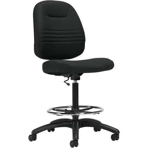 Global Comfort-Time Drafting Chair Armless Fusion Fabric Carbon - Carbon