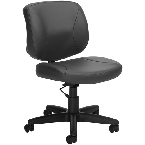 Offices To Go Yoho Task Chair Armless Luxhide/Bonded Leather Charcoal - Charcoal