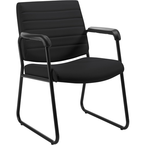 Offices To Go Caman Medium Back Guest Chair Black - Black Steel Frame - Mid Back - Black - 1