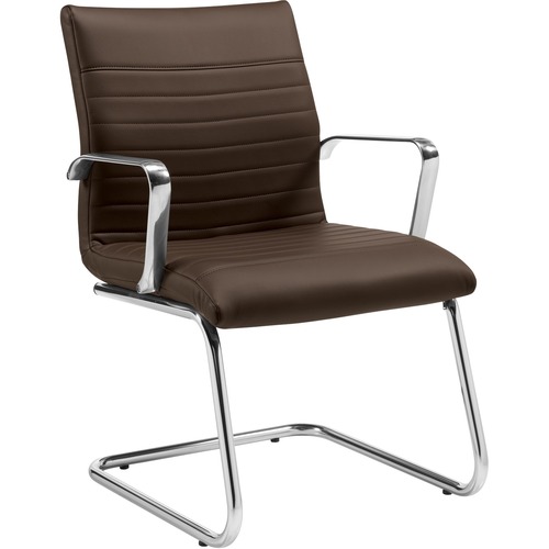 Offices To Go Ultra Guest Chair Medium Back Luxhide Bonded Leather Dark Brown - Mid Back - Dark Brown