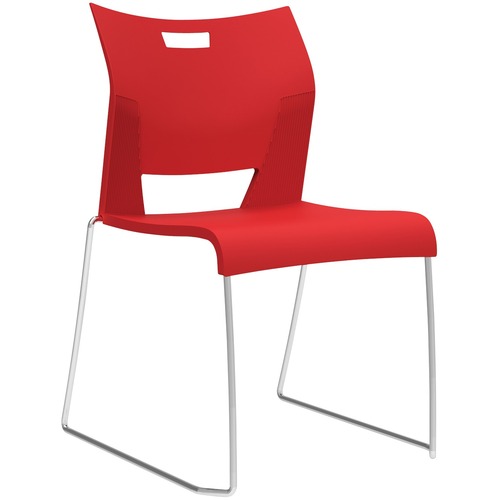 Global Duet Stacking Chair Armless Lip Smacker - Finish: Lip Smacker