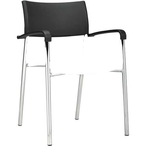 Offices To Go Dori Stacking Chair with Arms Black - Black - Armrest