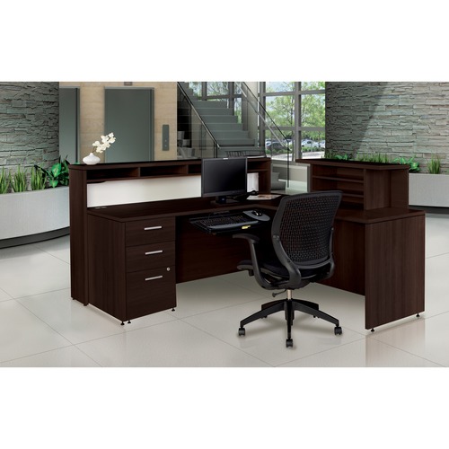 Offices To Go Ionic Reception Desk L-Grouping Dark Espresso - Finish: Dark Espresso