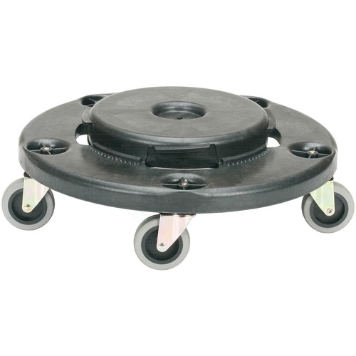 SKILCRAFT Round Dolly - 5 Casters - Plastic - 6" Height - Gray, Black - 1 Each