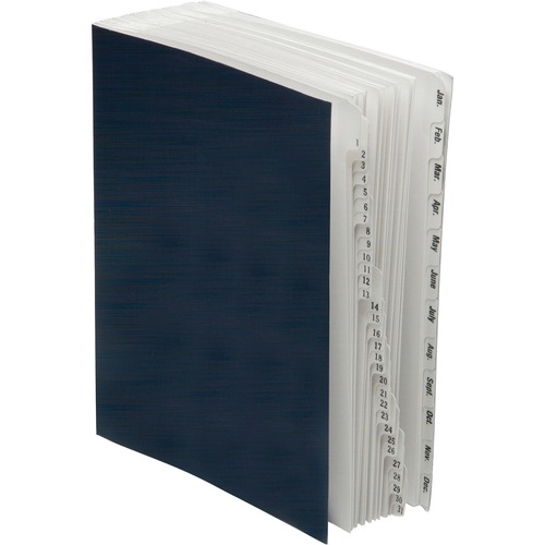 SKILCRAFT® Daily/Monthly Expanding Desk File Sorter - Desktop - 30% Recycled - Blue - 1 Each